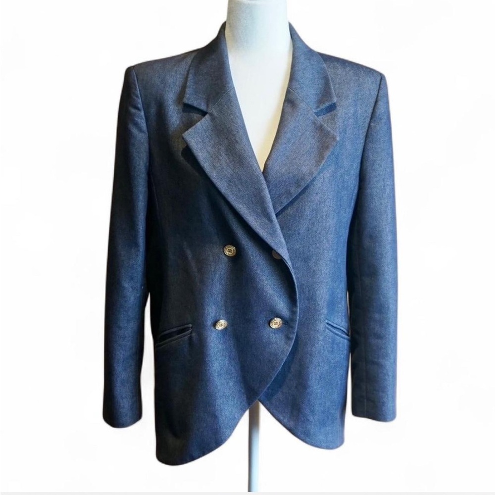 💚 VINTAGE VIA CONDOTTI Blue/Gold Blazer Jacket (10)